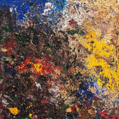 Colorful abstract artwork featuring dynamic textures and vibrant hues in a lively composition. Generative AI