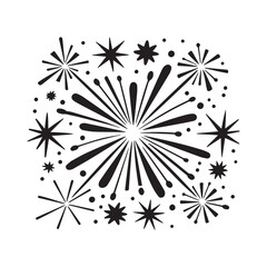  fireworks vector, silhouette, illustration
