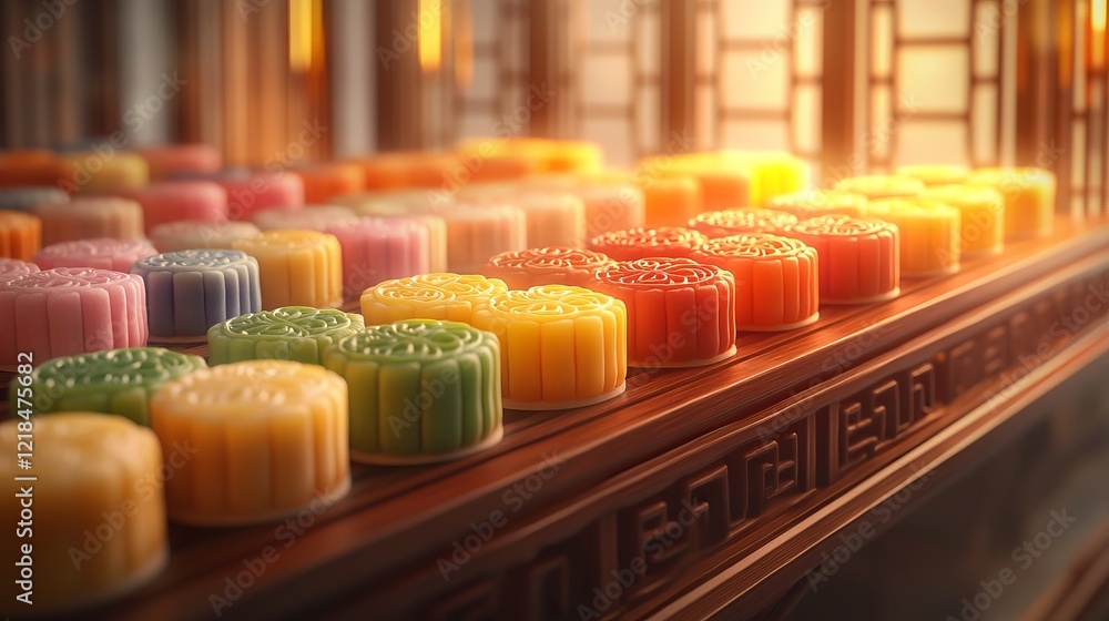 Poster a colorful array of scented candles displayed on a rustic wooden shelf creating a warm inviting atmo