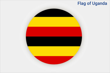High detailed flag of Uganda. National Uganda flag. Africa. 3D illustration.