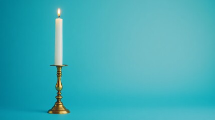 Elegant candlestick with burning candle symbolizing Shabbat's significance