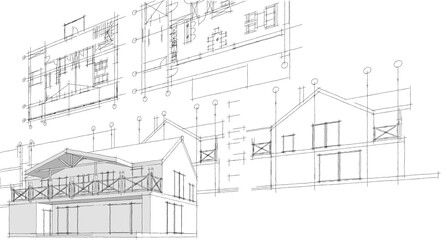 house with attic 3D illustration