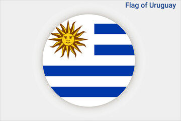Obraz premium High detailed flag of Uruguay. National Uruguay flag. South America. 3D illustration.