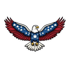 Patriotism American Bald Eagle Wings Stars Stripes Freedom,