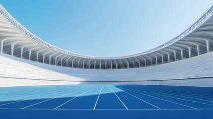 Modern Aquatic Stadium A Sunlit Arena Ready for Competition