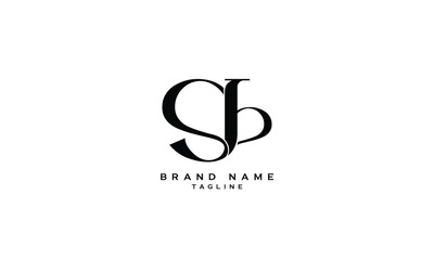 SB, BS, Abstract initial monogram letter alphabet logo design
