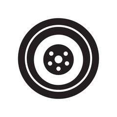 vector of black silhouette of Minimalist Off-Road Tire
