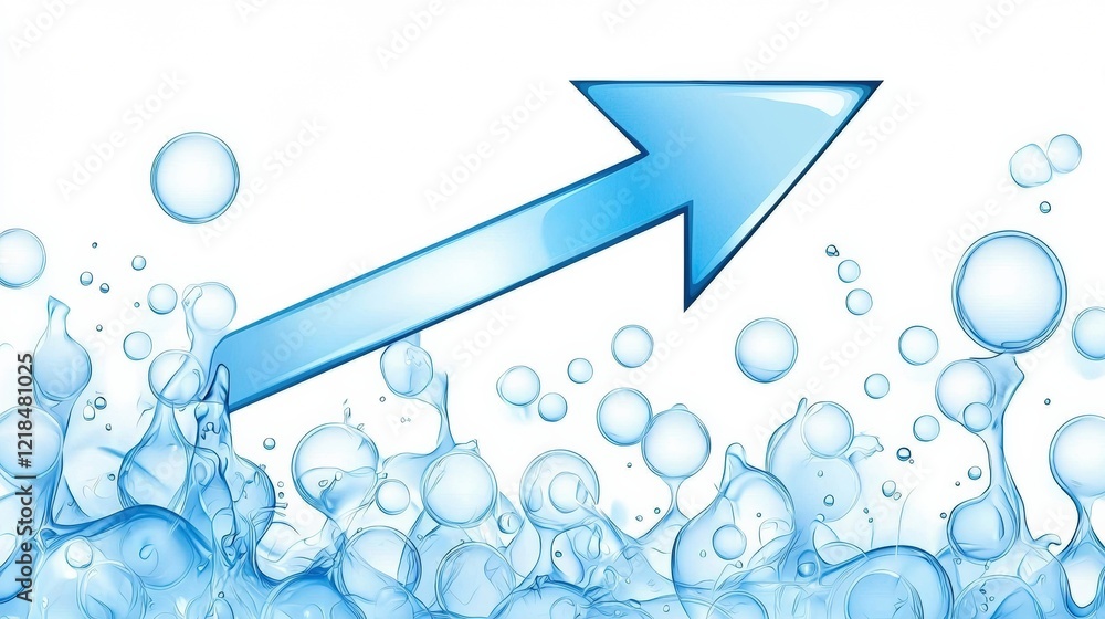 Poster dynamic water flow arrow abstract design graphic art bright environment digital viewpoint movement c