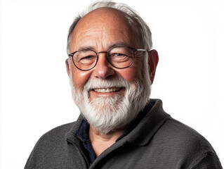 portrait of a grandfather isolated on a white background