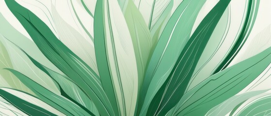 Seamless green leaves pattern with a nature-inspired floral design for wallpaper or textile decoration