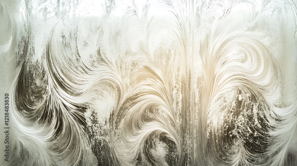 Poster abstract frost patterns on a window pane