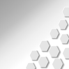 A simple, modern design featuring a gradient background and a group of overlapping white hexagons