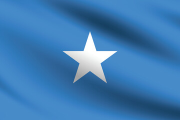 Somalia flag official colors and proportion digital vector illustration. Pleated flag.