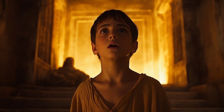 Young Samuel's Calling: A Divine Encounter in the Temple at Night