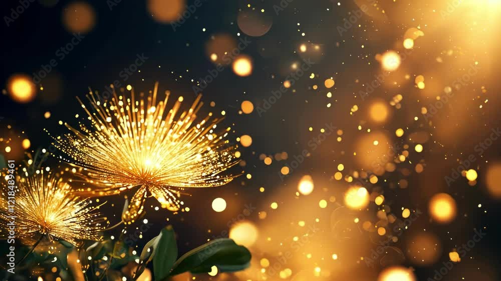 Poster visuals of glowing flowers with soft bokeh and sparkling lights create a dreamy, enchanting atmosphe