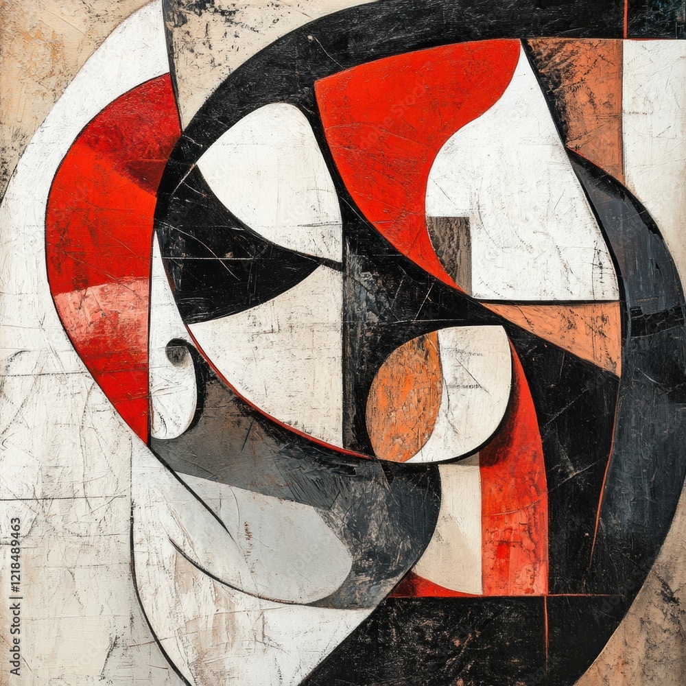 Poster abstract composition featuring contrasting colors and dynamic shapes in a modern art style. generati