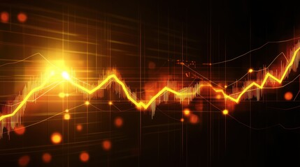 Fototapeta premium Glowing Stock Market Graph Rising, Financial Data Background, Investment