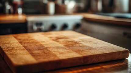Wooden cutting board kitchen countertop cooking food prep