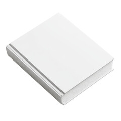 White Book 3D Render Isometric on transparent background.