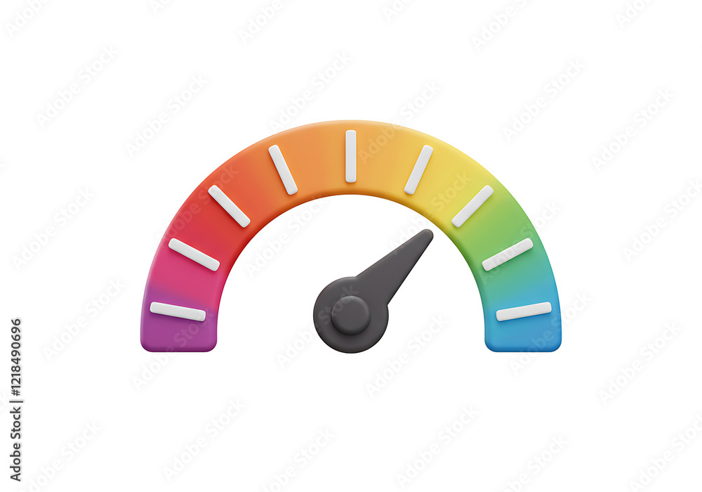 Fototapete arrow point scale speed high status red speedometer icon performance, pointer rating risk credit lev