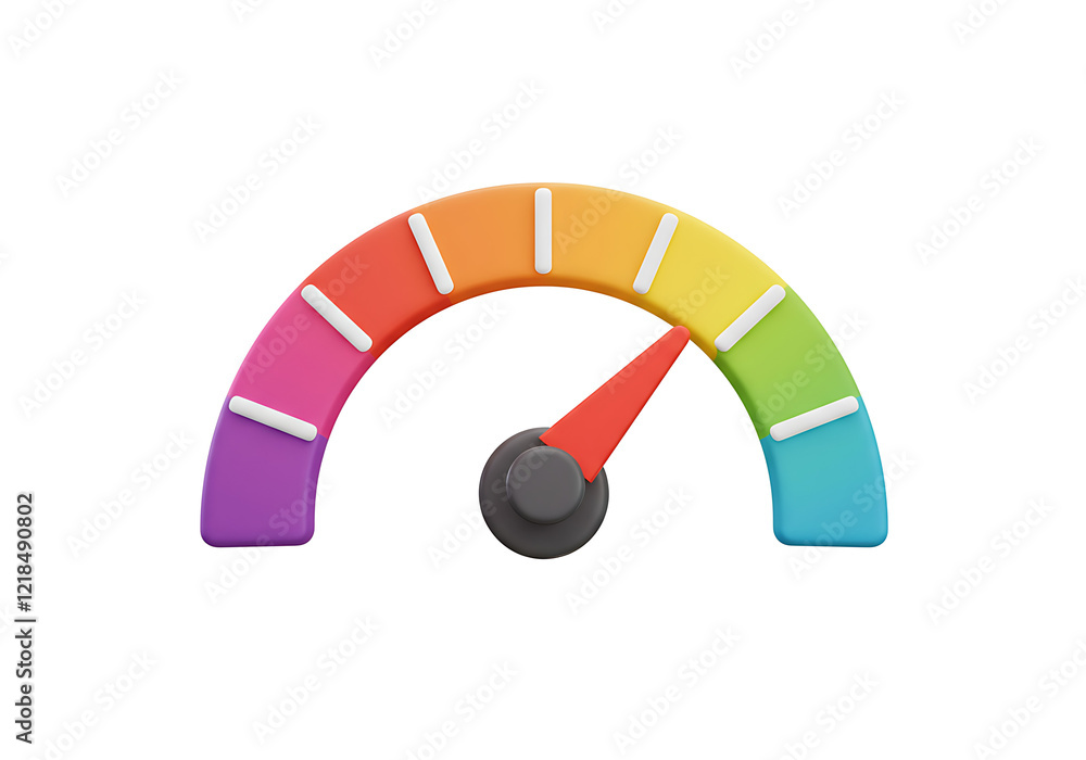 Fototapete arrow point scale speed high status red speedometer icon performance, pointer rating risk credit lev