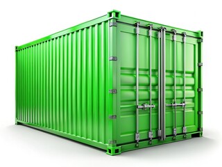 Green Metal Shipping Container, Portable Storage, Transportation