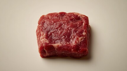 Obraz premium Raw beef steak, studio shot, white background, culinary use