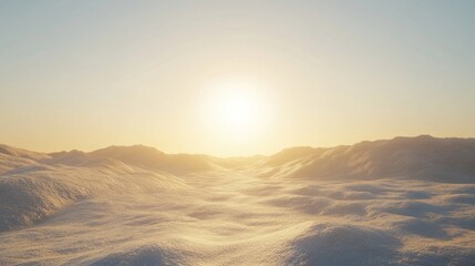 Snowy landscape sunset; winter, serene, mountains, background, travel