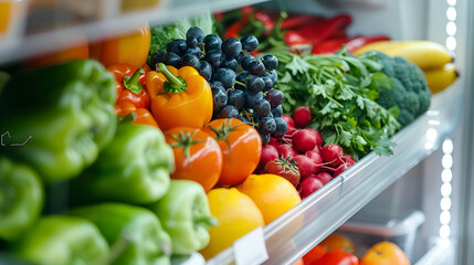 Refrigerator With Fruits And Vegetables