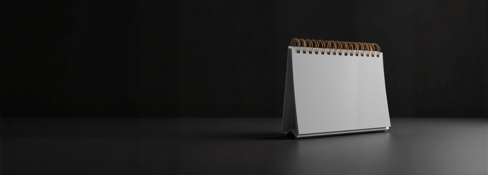 Minimalist Calendar Mockup on black background