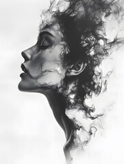 portrait of a person with black smoke
