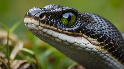 Fototapeta premium Elephant Trunk Snake's Trunk-Like Snout in Close Up, Showcasing Detailed Texture and Blurred Underwater Backdrop