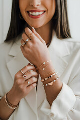 Girl wearing braclets and ring