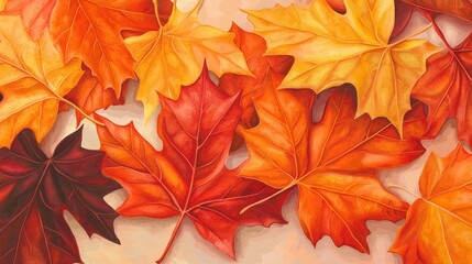 Captivating autumn leaves display nature's palette close-up warm tones nostalgic mood
