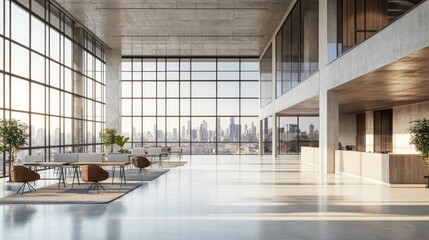 Bright & Modern Open Space Office Design with Expansive Windows