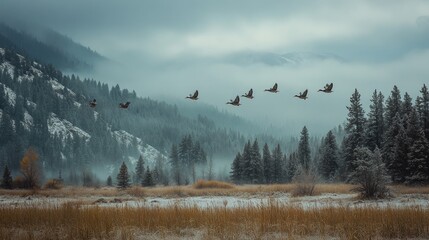 Mallards taking off in Montana's Bitterroot Valley --ar 16:9 --v 6.1 Job ID: 2041e64e-7c34-4b42-979a-5f8691e67f46