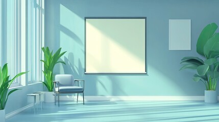 Minimalist Living Room with Gray Armchair and Natural Touches