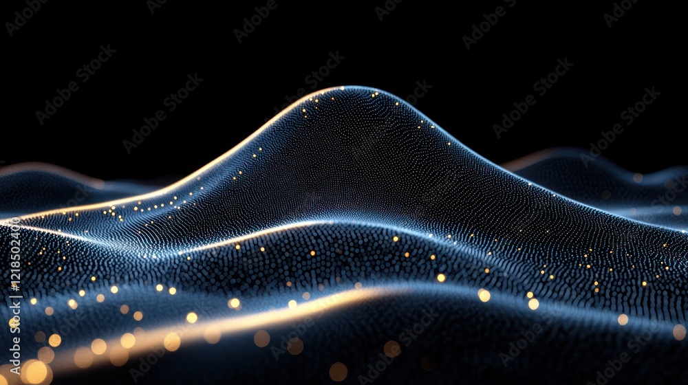 Canvas Prints luminous particle waves: an abstract digital landscape