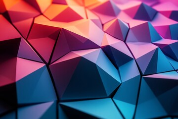 Abstract 3d rendering of folded surfaces. Complex geometric pattern with vibrant colors for poster, cover, branding, banner, placard., Generative AI