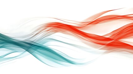 Naklejka premium Abstract Red and Teal Wave Forms Design