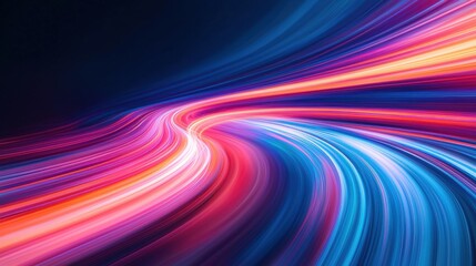 Dynamic neon light trails swirling in a dark background futuristic energy abstract visual art