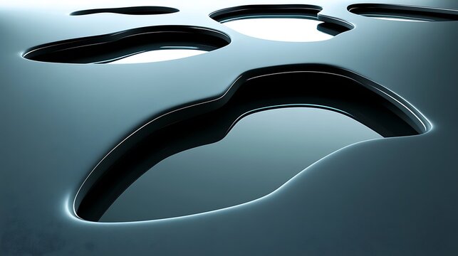 Abstract Metallic Ghost Face Design Artwork