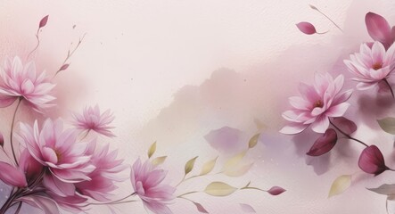 Fototapeta premium ilustración flores pintadas en acuarela