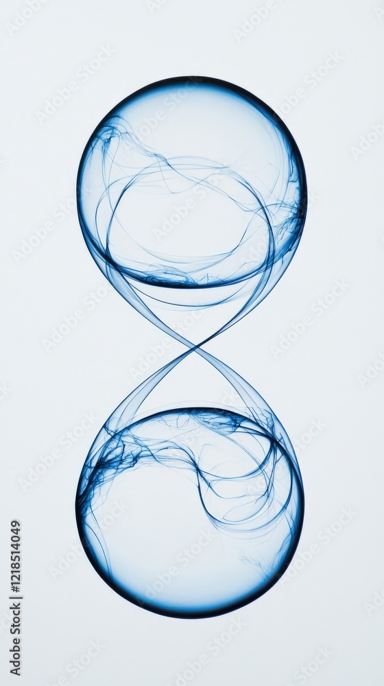 Poster abstract blue circles with flowing lines creating a mesmerizing visual effect and unique artistic de