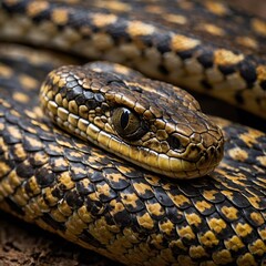 Fototapeta premium Intricate Patterns: Close-Up of Bothrops Snake's Scales Revealing Stunning Textures