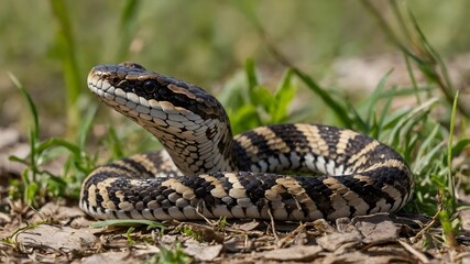 Fototapeta premium Vipera Darevskii and Ecosystem Balance: A Natural Interaction with Surrounding Wildlife