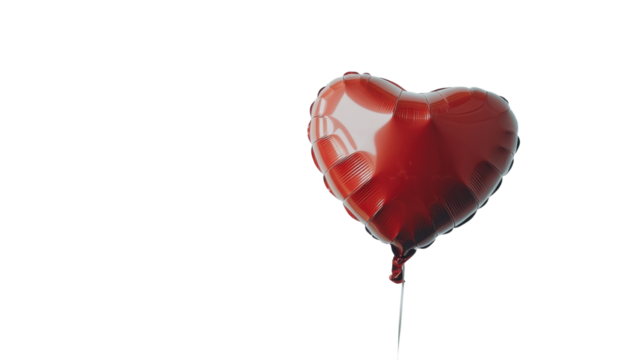 Red balloon heart shaped on transparent background  - Powered by Adobe