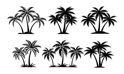 Naklejka premium set of palm trees