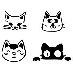 a cute cat face logo symbol with an adorable expression for a unique brand identity