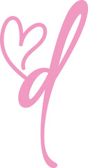 Letter D Heart Logo Design , D Heart Logo